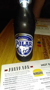 Polar Beer at Doggis Venezuelan Arepa Bar